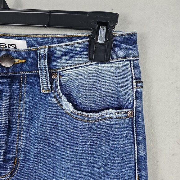 RSQ High Rise Straight Leg Jeans Womens 27 Blue Distressed Relaxed Casual Denim - Picture 2 of 15